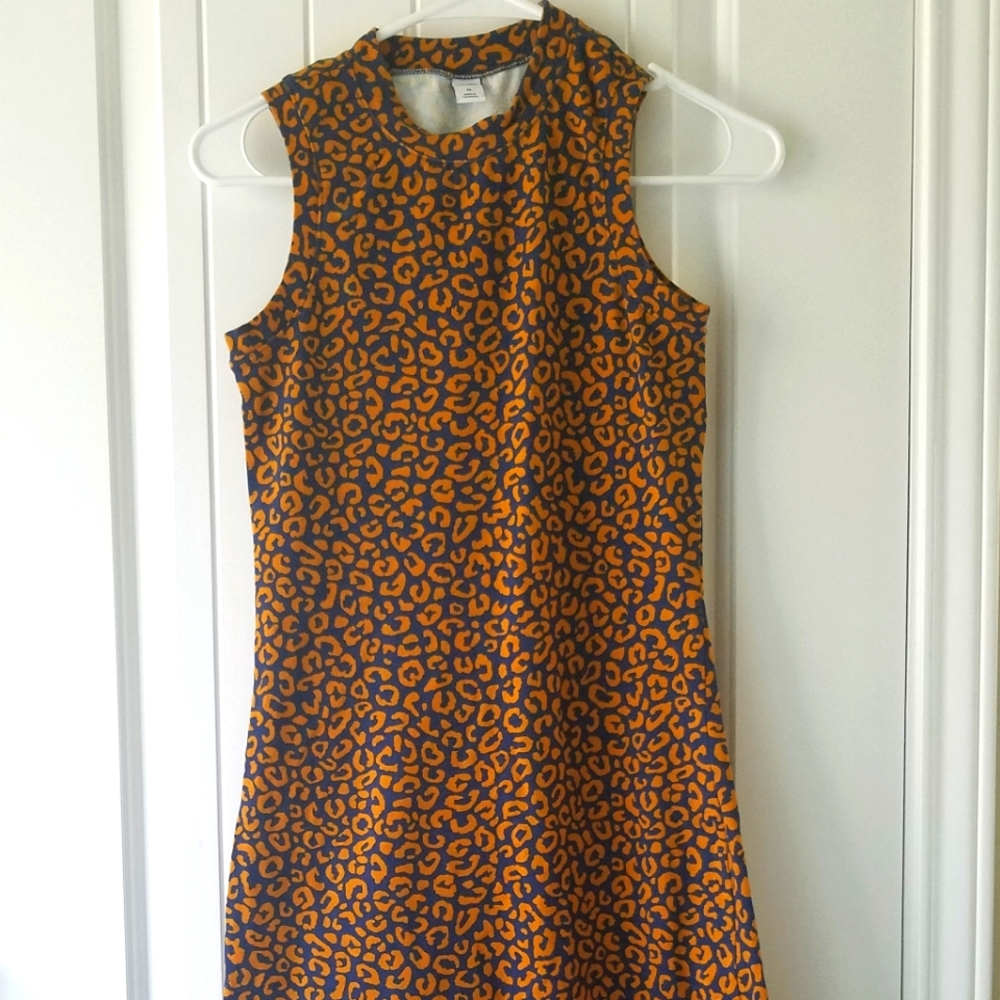 Old navy body con midi dress, XS, animal print
